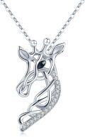 wholesale 925 Sterling Silver Cubic Zirconia Accent Celtic Knot Giraffe Pendant Necklace-0-0