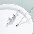 wholesale 925 Sterling Silver Cross Urn Necklace with Crystal Accents - Memorial Keepsake Jewelry for Ashes Cremation-0-1
