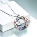 wholesale 925 Sterling Silver Blue Crystal Dolphins Pendant Necklace for Mom & Daughter Gifts-0-13