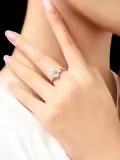 TOUPOP 18k White Gold Plated Moissanite Personalized Engagement Ring 1ct D VVS1-0-3