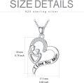 wholesale 925 Sterling Silver Heart-Shaped I Love You Forever MOM Pendant Necklace for Women-0-3