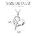 wholesale 925 Sterling Silver Mother Child Heart Necklace I Love You Mom Pendant-0-3