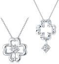 wholesale 925 Sterling Silver 1CT Moissanite Four-Leaf Clover Pendant Necklace with Chain (Total Length: Adjustable from 37 to 45 cm)-0-0