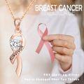 wholesale 925 Sterling Silver Heart-Shaped Survivor Ribbon Pendant Necklace - Breast Cancer Awareness Jewelry-0-3