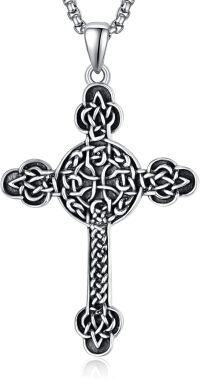 wholesale 925 Sterling Silver Celtic Knot Cross Crucifix Pendant Necklace for Men & Women-B-Classic Celtic Cross