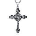 wholesale 925 Sterling Silver Celtic Knot Cross Crucifix Pendant Necklace for Men & Women-0-0