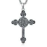 wholesale 925 Sterling Silver Celtic Knot Cross Crucifix Pendant Necklace for Men & Women-B-Classic Celtic Cross