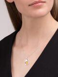 wholesale 925 Sterling Silver Teardrop Pendant With Gold Lotus Flower-0-3