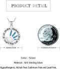 wholesale 925 Sterling Silver Blue Opal Handprint Pendant Necklace for Women - Human Rights s-0-5