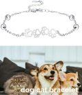 wholesale 925 Sterling Silver Chain with Cutout Paw Prints - Cute Pet Lover's Charm Bracelet for Women-0-5