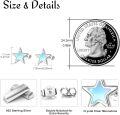 wholesale 925 Sterling Silver White Opal Crescent Moon & Star Stud Earrings Celestial s for Women Girls-0-10
