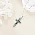 wholesale 925 Sterling Silver Abalone Shell Inlay Cross Pendant Necklace for Women and Men-0-3