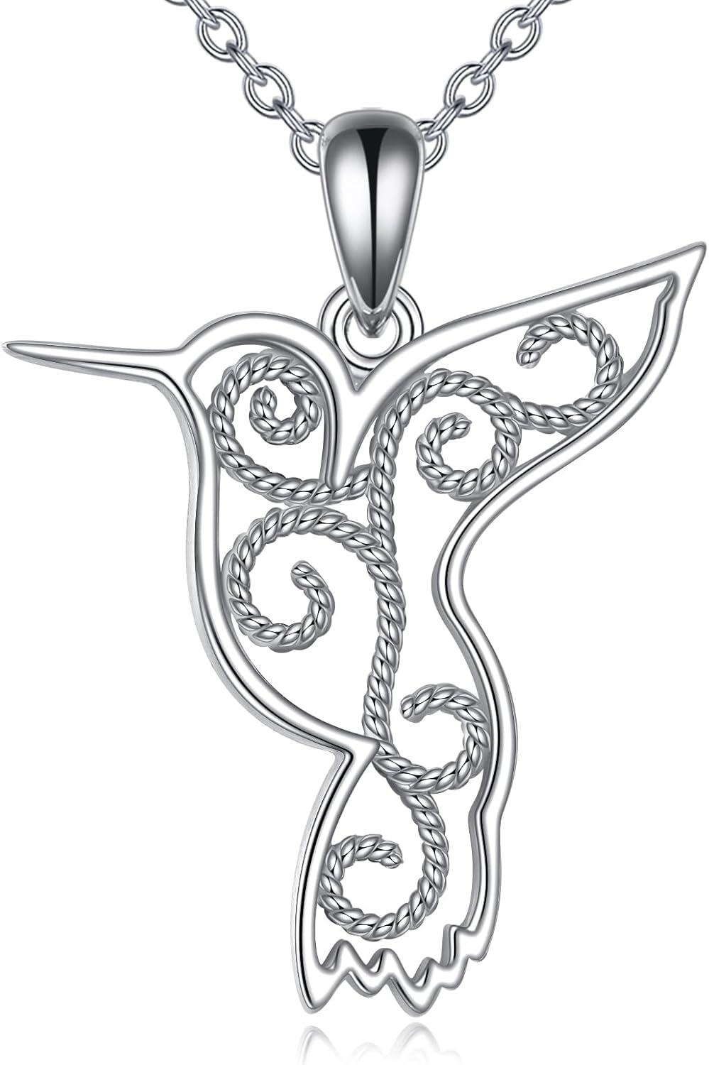 Sterling Silver Bird Filigree Pendant Necklace Dove Cardinal Hummingbird Phoenix Raven Women s Mother s Day Gift-0-0