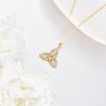 wholesale 14K Gold Diamond Celtic Triquetra Trinity Knot Pendant Necklace-0-3
