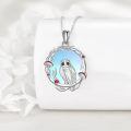 wholesale 925 Sterling Silver Owl Pendant with Mushrooms and Branches Necklace for Women-0-2