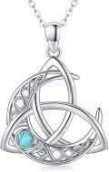 wholesale 925 Sterling Silver Turquoise Triquetra Pendant Necklaces for Women Irish Good Luck s-0-0