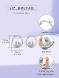 wholesale 925 Sterling Silver Horse and Girl Design Hoop Earrings for Women's Gifts-0-4