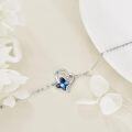 wholesale 925 Sterling Silver Blue Crystal Butterfly Charm Bracelet for Women-0-3