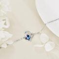 wholesale 925 Sterling Silver Blue Butterfly Heart Shaped Charm Bracelet I Love You Forever-0-3