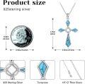 wholesale 925 Sterling Silver Cross Turquoise Healing Stone Pendant Necklaces for Women's s-0-3