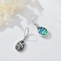 wholesale 925 Sterling Silver Turtle Teardrop Abalone Shell Leverback Earrings-0-1