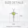 TOUPOP Sterling Silver Peridot Cross Pendant Necklace For Women-0-5