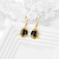 wholesale 925 Sterling Silver Black Onyx Teardrop Filigree Leverback Earrings - Bohemian  for Women-0-2