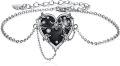 wholesale 925 Sterling Silver Heart-Shaped Pendant Bracelet with Black Stone and Flower Accents Gift for Her-0-0