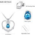 wholesale 925 Sterling Silver Blue Topaz Teardrop Anchor Pendant Necklace for Women Oceanic Jewelry-0-2