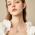 wholesale 925 Sterling Silver Starfish Pendant with Cubic Zirconia Necklaces for Women Girls s-0-4