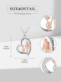 wholesale 925 Sterling Silver Crystal Family Love Forever Heart Pendant Necklace-0-3