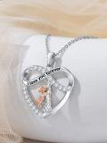 wholesale Sterling Silver Heart Necklace with Abalone Moonstone Turquoise for Grandma Granddaughter-0-8