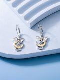 wholesale 925 Sterling Silver Gold Plated Dragon Moon Drop Earrings for Women-0-2