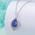 wholesale Sterling Silver Moonstone Turquoise Lapis Lazuli Black Onyx Moss Agate Celtic Knot Teardrop Necklace-0-11