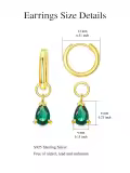 wholesale 925 Sterling Silver Cubic Zirconia Huggie Hoop Earrings Wholesale with Dangle Charms for Sensitive Ears-0-4