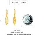 wholesale Gold 925 Sterling Silver Filigree Drop Leverback Earring s for Women-0-5