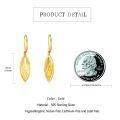 wholesale 925 Sterling Silver Gold Plated Hollow Weave Oval Drop Earrings-0-5