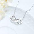 wholesale 925 Sterling Silver I Love You Mom Forever CZ Infinity Pendant Necklace 45cm Chain  for Mother's Day Birthday Christmas Anniversary Present Idea-0-1