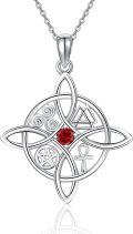 wholesale Sterling Silver Celtic Cross Witches Knot Pendant Necklace Amulet Gift-0-29