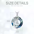 TOUPOP Sterling Silver Blue Crystal Butterfly Tree Of Life Necklace-0-3