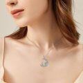 wholesale 925 Sterling Silver Opal Moon Pendant Necklace w/ Rabbit & Star Charm for Women's Gifts-0-1