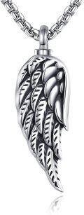 wholesale 925 Sterling Silver Angel Wing Cremation Keepsake Pendant Necklace for Ashes Memorial s-0-0