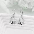wholesale 925 Sterling Silver Heart-Shaped Panda Dangle Earrings for Animal Lovers-0-4