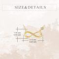 wholesale 14K Gold Cubic Zirconia Infinity Pendant Necklace for Women Girls s 20 Chain Length-0-3