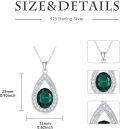 wholesale 925 Sterling Silver 11 8mm Oval Birthstone Crystal Teardrop Pendant Necklace-0-5