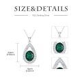wholesale 925 Sterling Silver 11 8mm Oval Birthstone Crystal Teardrop Pendant Necklace-0-5