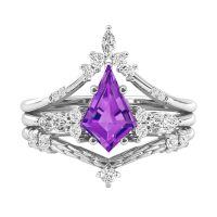 wholesale 925 Sterling Silver Amethyst Diamond Rings Wholesale With Intricate Design-Amethyst-Peridot-Garnet-London Blue Topaz