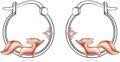 wholesale 925 Sterling Silver Rose Gold Plated Fox Shape Hoop Earrings with Cubic Zirconia Accents-0-0