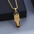 wholesale Gold 925 Sterling Silver Black Onyx Saint Michael Pendant Necklace for Men Women 24 Chain  Idea-0-1