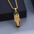 wholesale Gold 925 Sterling Silver Black Onyx Saint Michael Pendant Necklace for Men Women 24 Chain  Idea-0-1